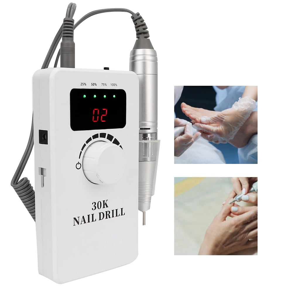 Riousery Professional 30000RPM Portable Electric Nail Drill Machine Set for Manicure Pedicure Polishing Buffing Grinding, Low Heat Low Noise Variable Speed, EU Plug (10.63 inches / 27 cm)