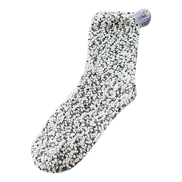 hcuribad Socks for Women, Ladies Cake Coral Fleece Cake Floor Chrysanthemum Yarn Sleeping "Cupcake" With Gift Box, Fuzzy Socks, Ankle Socks for Women Gray A