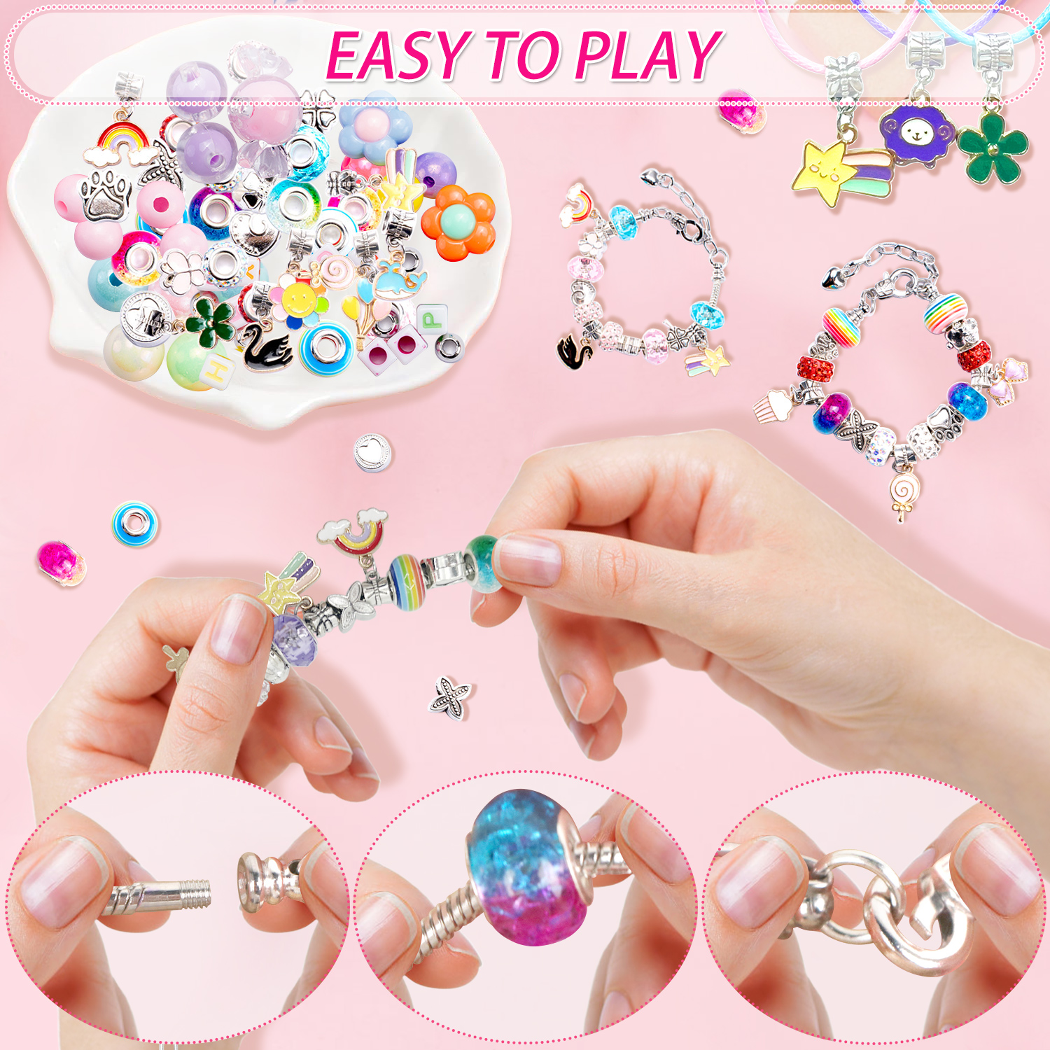 Rirool 198-Piece Beads Bracelet Making Kit for Kids photo 6