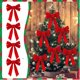 thumbnail image 2 of Ruifaya Lazos de terciopelo rojo para coronas navideñas, lazos de terciopelo para decoraciones de copas de árboles de Navidad, lazos navideños rojos para escaleras de árboles de Navidad, chimeneas,, 2 of 6