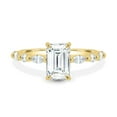 thumbnail image 2 of ESTE ORIGIN 2.00Ct Emerald Cut Moissanite Solitaire Engagement Ring - Marquise & Round Accent Band in 14K Yellow Gold for Women US 5, 2 of 8