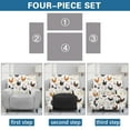 thumbnail image 6 of LedBack Rooster Floral Print Recliner Slipcovers 4-Pieces Lazyboy Covers Washable Stretch Lazy Boy Chair Slipcover for Living Room Fitted Sofa Couch Cover, White, 6 of 8
