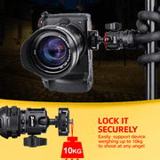 Zeadio Phone Tripod Mount, 360° Rotation Cell Phone Holder Clamp with Dual Rotatable Cold Shoe & 1/4 Thread, Compatible with Smartphone, Camera Hot Shoe, Tripod, Selfie Stick