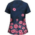 thumbnail image 2 of Kayannuo Print Nursing Uniforms Scrub for Women Ladies Short Sleeve V-neck Pocket Workwear, 2 of 3