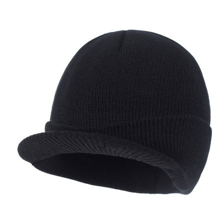 TELOLY Beanie for Men,Wide-Brim Cap Mens Hats,Stylish and Functional Black Beanie