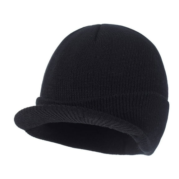 TELOLY Beanie for Men,Wide-Brim Cap Mens Hats,Stylish and Functional Black Beanie