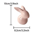 thumbnail image 4 of Cute Q-Style Ceramic Easter Bunny – Little Pink Tabletop Decoration for Coffee Table & Desk (Ceramics), 4 of 5