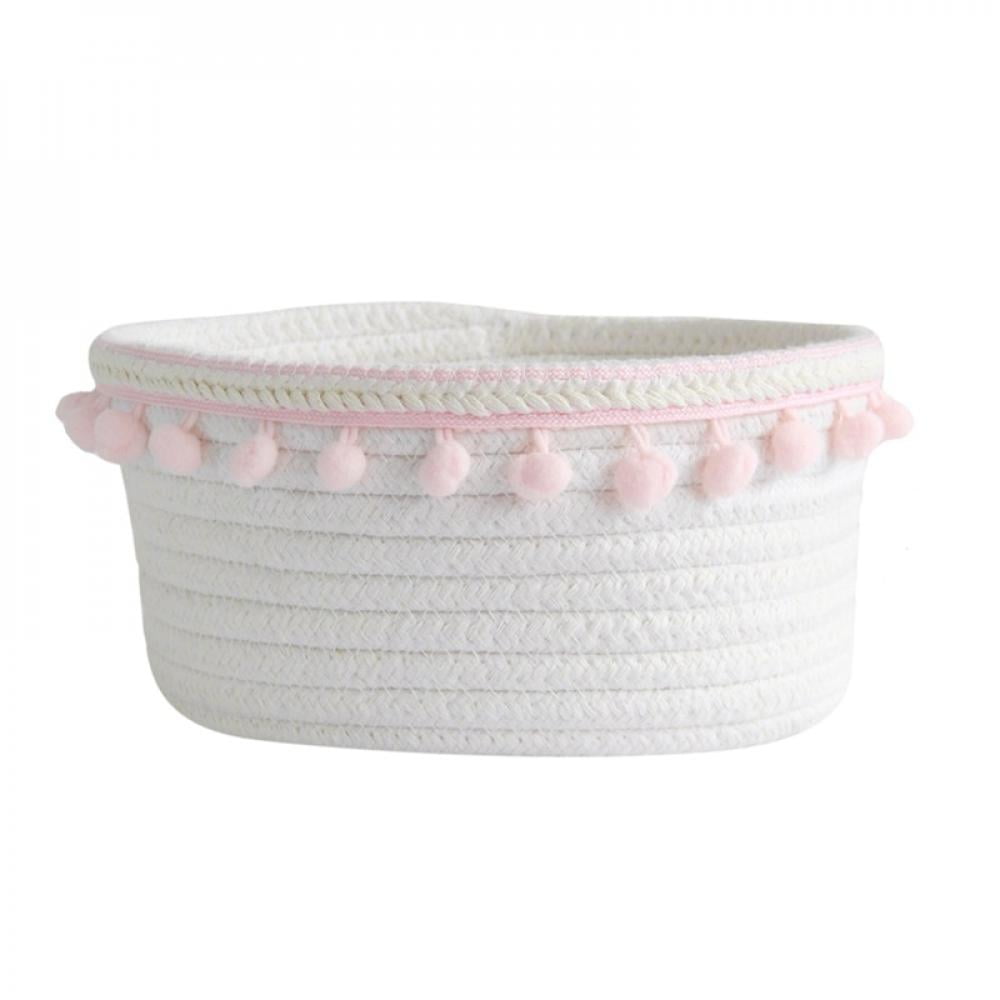 Velocity Small Woven Storage Baskets, Collapsible Cotton Rope Bins for