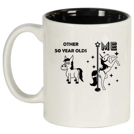 50 Year Old Superstar Unicorn Funny 50th Birthday Ceramic Coffee Mug Tea Cup Gift for Her Friend Coworker Sister (11oz White)
