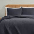thumbnail image 3 of Truly Soft Textured Waffle Weave 100% Microfiber Polyester  2 Piece Twin Comforter Set in Charcoal Grey, All Season, Adult Size, OEKO-TEX Certified, 3 of 7
