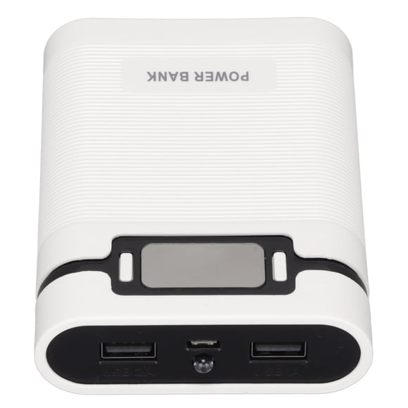 BIMZUC DIY Mobile 18650 Battery Charger Power Bank 4 Batteries Capacity Box Micro Input 2 Way Charging with LCD Display White (12.00 cm / 4.72 inches)