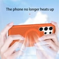 thumbnail image 4 of Magnetic Cooling Case for Samsung Galaxy S24 Ultra (Not S24), Hard PC Slim Cellular Hole Heat Dissipation Mesh Breathable Hollow Honeycomb Case for Samsung Galaxy S24 Ultra SR-Orange, 4 of 17