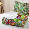 thumbnail image 4 of Manfei City Roads Quilt King,Green Trees Pattern King Coverlet Set,Gray,3pcs, 4 of 7