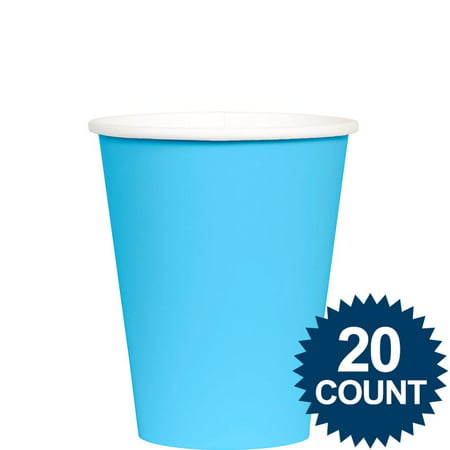 Bright Blue 9 oz. Paper Cups, 20 ct. - Party Supplies
