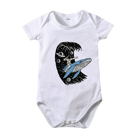 

Follure Boys And Girls Summer Solid Color Surfing Spaceman Cartoon Print Day Short Sleeved Crawl Clothes 0 To 24 Months Kids 8 Month Old Girl Clothes Baby Boy Gift