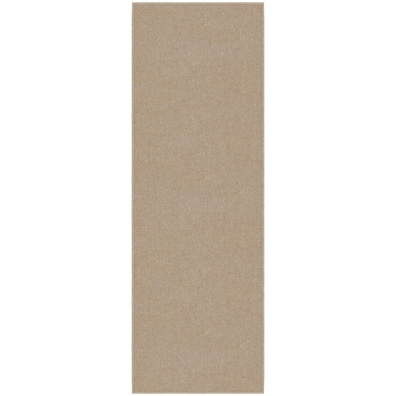 Ottomanson Non-Slip Hallway Runner Rug 20" x 59" Stain-Resistant Low Pile Carpet for Kitchen, Beige