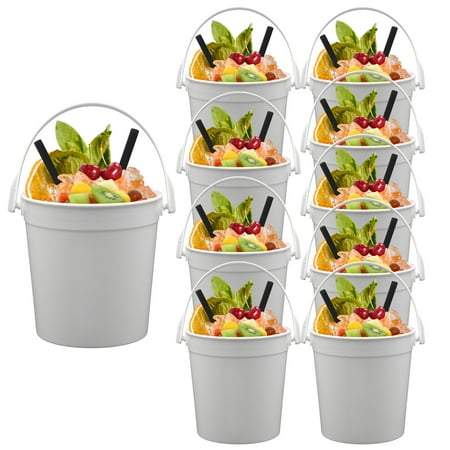 

wendunide Glass&Bottle Plastic Cocktail Buckets For Drinks Anything But A Cup Party Ideas 32oz Reusable Punch Bowls 10PACK 1 Liter Ice Bucket Smoothie Bucket Smoothie Bucket A