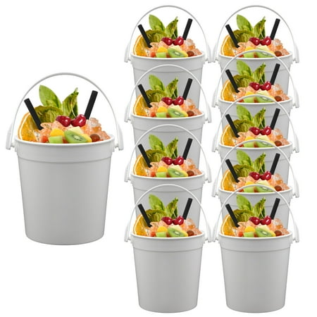 

Buckets For Drinks Anything But A Cup Party Ideas 32oz Reusable Punch Bowls 10PACK 1 Liter Ice Bucket Smoothie Bucket 2PCS Vacuum Coffee Mug Glass Tumbler Glass Cups Coffee Set Large Cups for Drinking