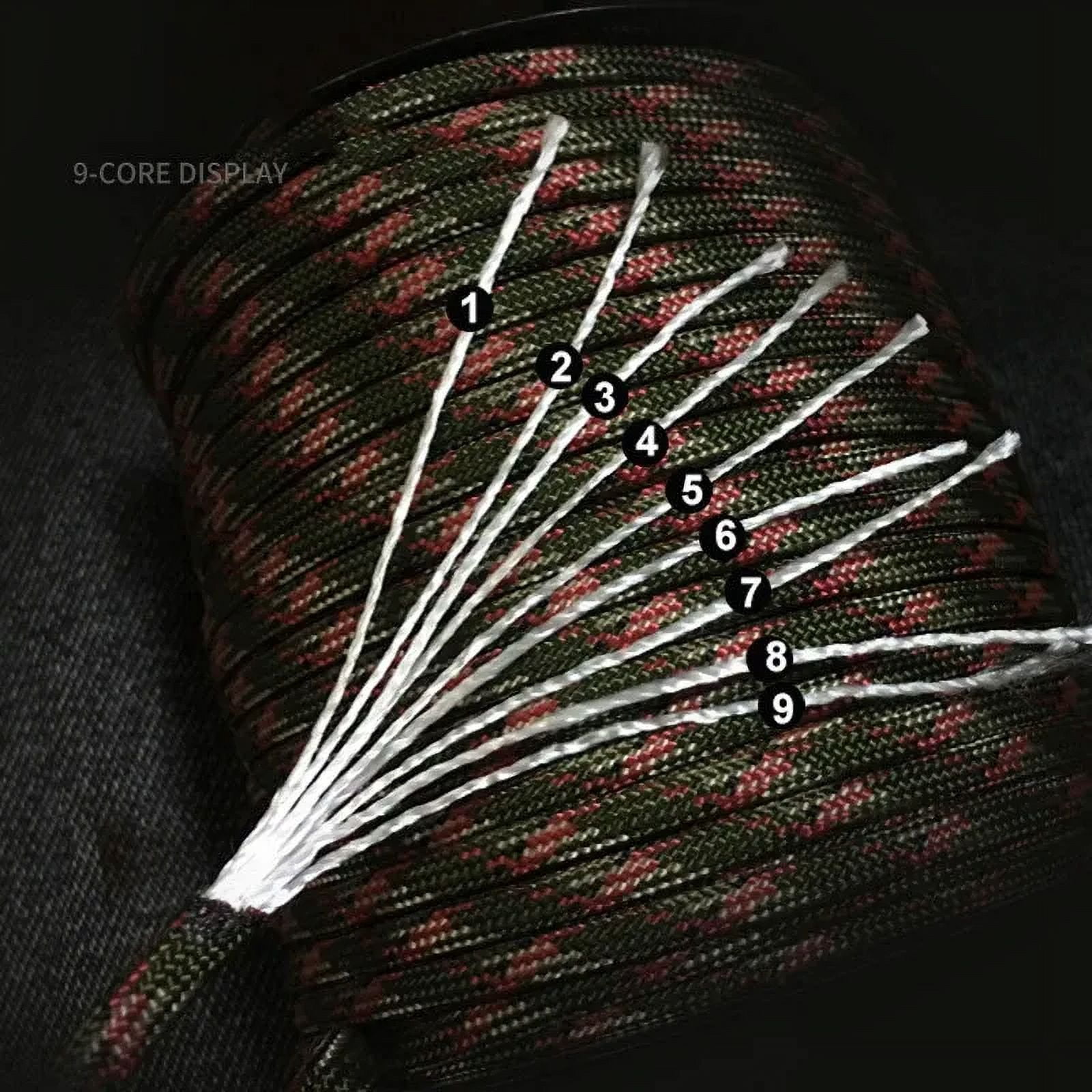 9-Core 650lb Paracord 15/31m Dia 4mm Military Tactical Survival Parachute Rope For DIY Making Lanyard Bracelet Dog Collar Tent