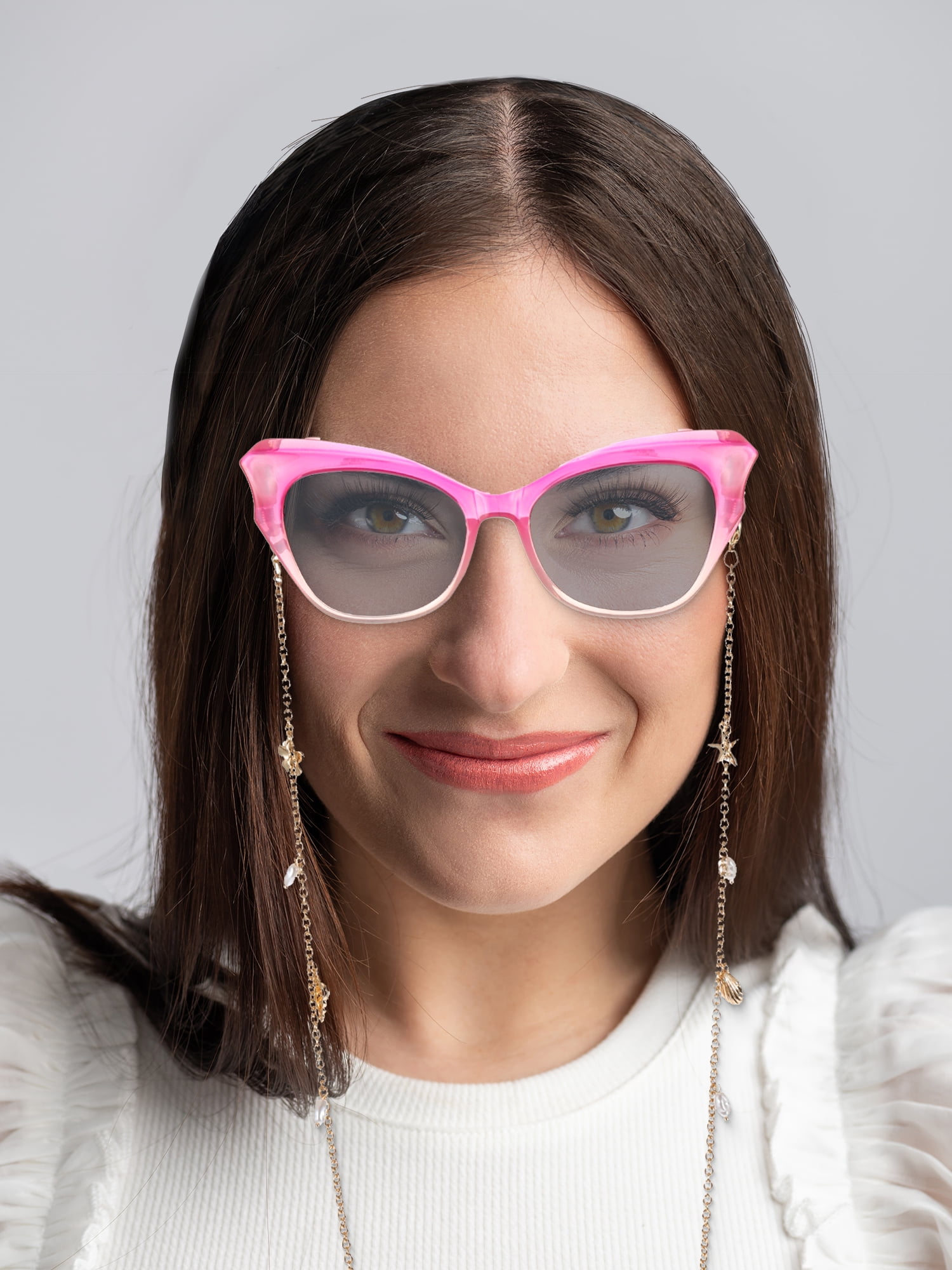 Packed Party Golden Charm Sunglasses with Chain, 2 Pieces