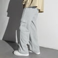 thumbnail image 2 of kpoplk Boys Sweatpants Boys Athletic Joggers Pants Kids Youth Open Bottom Pants with Pockets Drawstring(Light Gray,6-7 Y), 2 of 7