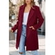 thumbnail image 5 of Blazer PRETTYGARDEN Mujer Manga Larga Corte Suelto Rojo Vino Talla L, 5 of 8