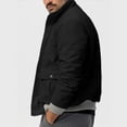 thumbnail image 5 of Maoxin Mens Jackets Men's British Solid Color Plus 350g Corduroy Long Sleeved Fashionable Jacket Workwear Stand Up Collar Jacket Jacket Black XL, 5 of 7
