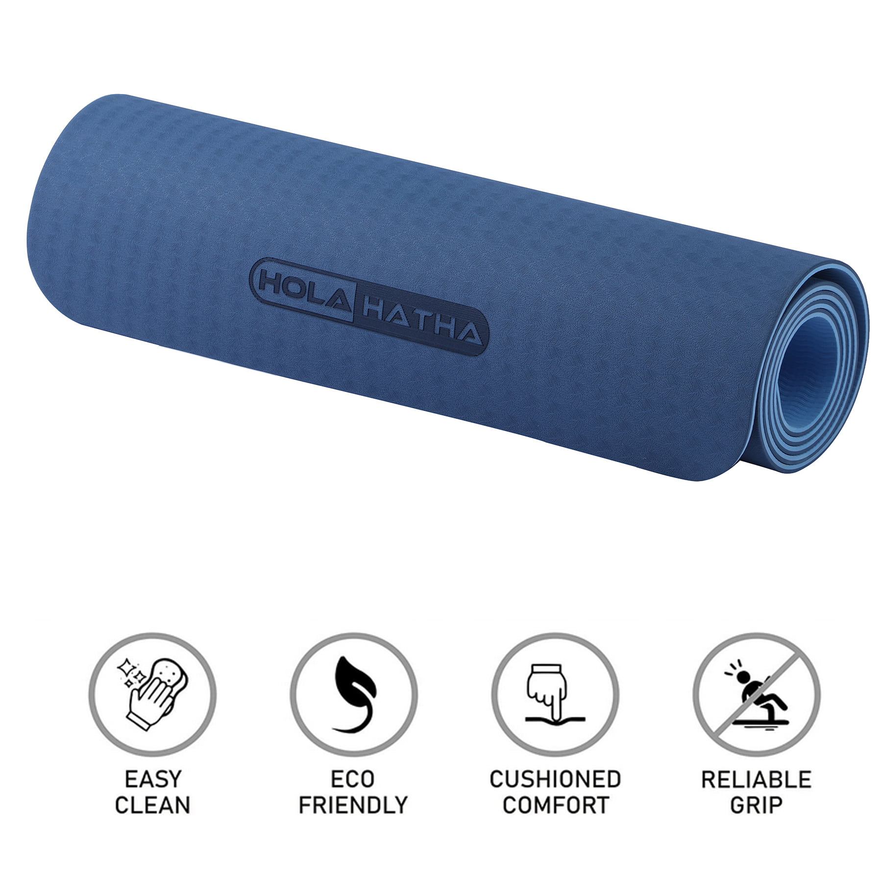  Hatha Yoga Thick TPE Yoga Mat 72x 27x1/3 Inch Non Slip Eco  Friendly Exercise Mat For Yoga Pilates & Floor Workouts