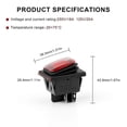 thumbnail image 2 of 4 Switch, Waterproof Rocker Switch, AC 16A/250V 20A/125V 4 Pin 2 Position, Panel Mount Rocker Switch for Electrical Products, 2 of 5