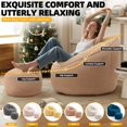 thumbnail image 3 of DEALTOPS Bean Bag Sofa Chair with Footrest, Foam-Filled Comfy Lounge Chair for Living Room, Bedroom, Dorm & Nursery, Tan, 3 of 7