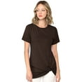 thumbnail image 3 of Made by Johnny Women's Casual Shirts Twist Knot Tunics Tops XXXL BROWN, 3 of 6