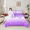 thumbnail image 4 of Homewish Gradient Bowknot 3-Piece Full Size Comforter Sets For Female Men Adults,Dreamy Princess Bedding Comforter Set,Ombre Stars Print Lightweight Bedding Sets,Lightweight Room Decor,Reversible, 4 of 8