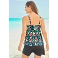 thumbnail image 2 of Swim 365 Women's Plus Size Longer-Length Tiered-Ruffle Tankini Top, 2 of 6