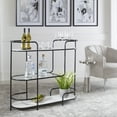 thumbnail image 3 of Uttermost Trolley Bar Tempered Glass and Marble Console in White/Satin Black, 3 of 7