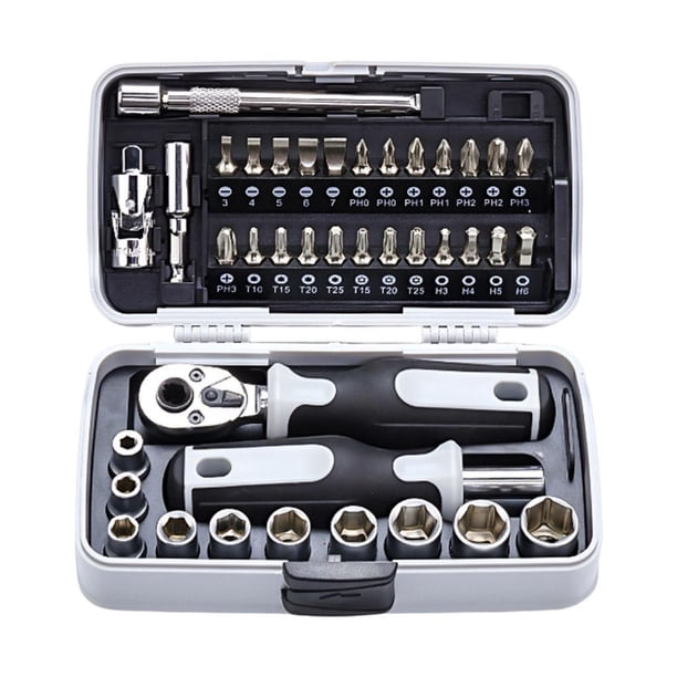 Juego de destornilladores multifuncionales de 39 piezas para hogar, herramientas de extracción, accesorios, llave de carraca profesional resistente