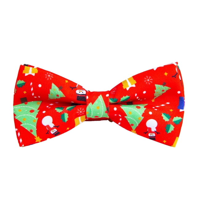 Christmas Bow Tie for Men Festive Snowflake Santa Holiday Party Necktie Accessory