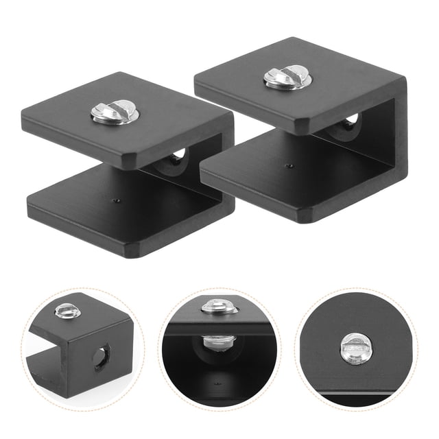 Hytrove 8Ud Abrazaderas Para Estantes De Vidrio Negro Para Uso En Y Cocina