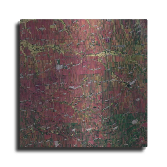 Luxe Metal Art 'Earth as Art: Shifting Shapes,' Metal Wall Art, 12"x12"