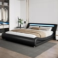 Amolife King Size WaveLike Curve Deluxe Upholstered Modern Bed Frame