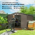 thumbnail image 4 of Outsunny 9' x 10.6' Garden Storage Shed w/ Steel Foundation Kit, Brown, 4 of 10