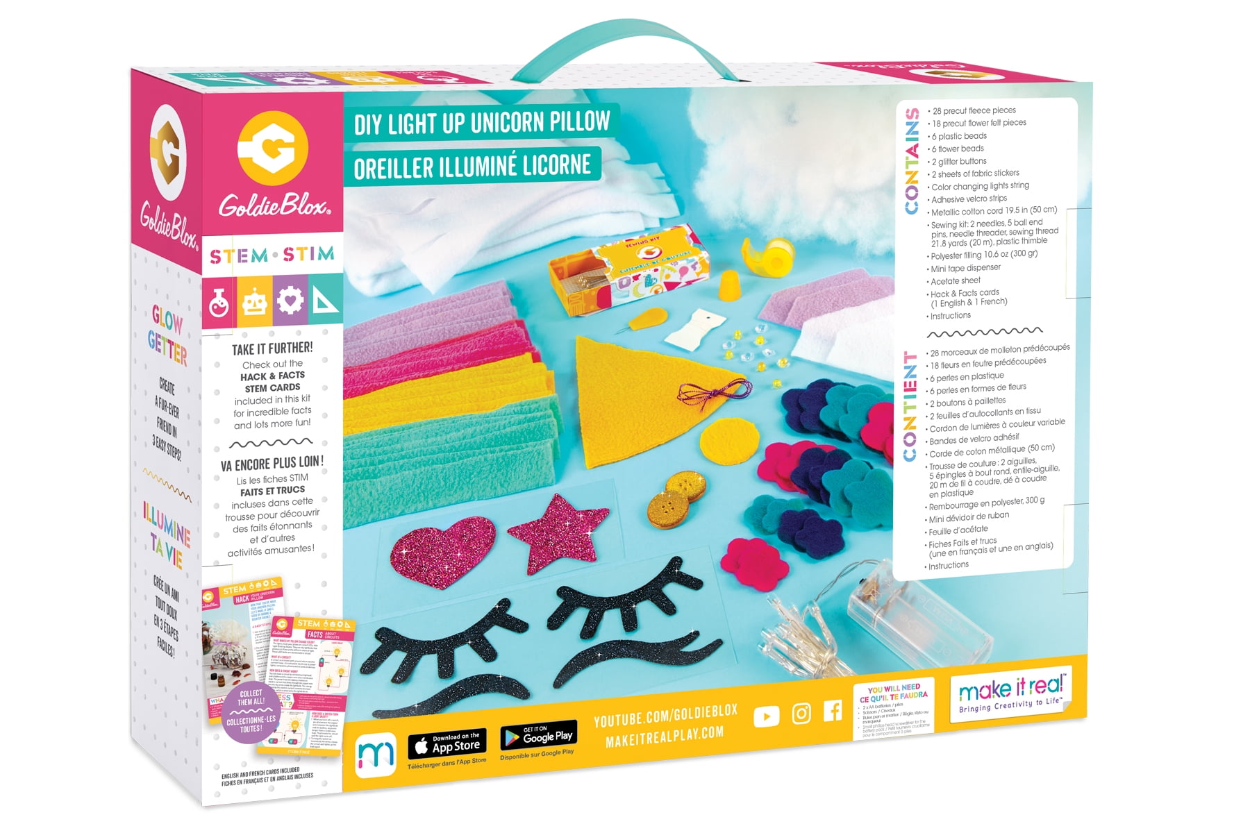 goldieblox light up unicorn pillow