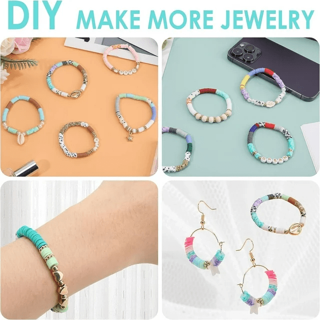 7800 Pcs Clay Beads Bracelet Making Kit, Flat Preppy Beads for Jewelry Making,24 Colors 2 Boxes Bracelet Making Kit for Teen Girls Crafts for Girls,Christmas Gifts