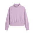 thumbnail image 6 of thefmos Women's Round Neck Long Sleeve Cropped Pullover Top Solid Color Casual Blouse Fashion Fall Winter Clothes, Purple M, 6 of 6