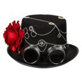 thumbnail image 2 of Sombrero steampunk de estilo retro con gafas, fedoras punk, accesorio para disfraz de Halloween L, 2 of 9