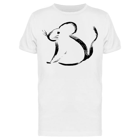 Brush Stroke Line Drawing Mouse T-Shirt Men -Image by Shutterstock, Male Medium