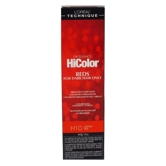 Loreal Excellence Hicolor H10 Tube Copper Red 1.74oz (Pack of 2)