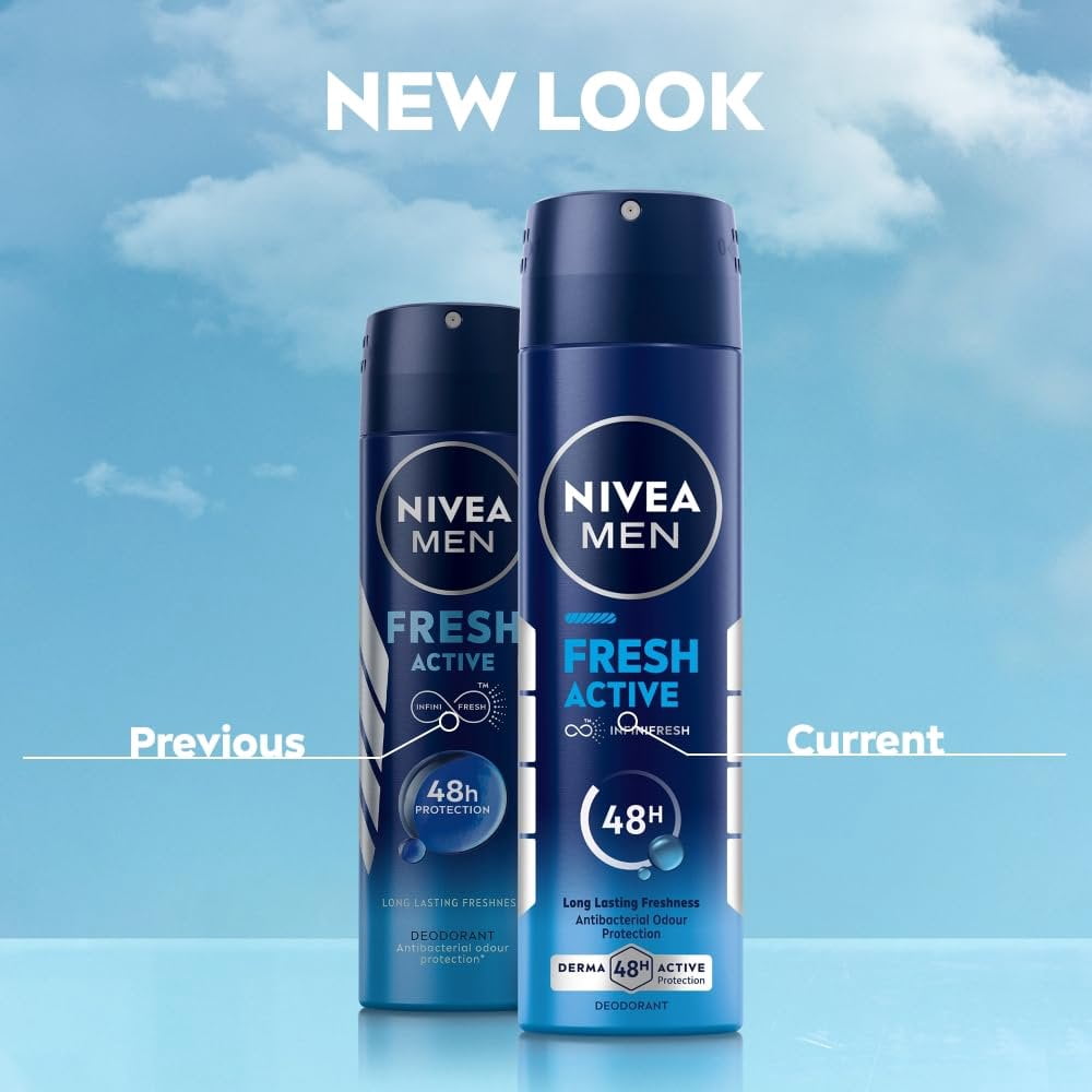 NIVEA, Men Deodorant, 150mL Pack of 3, Long-Lasting Freshness
