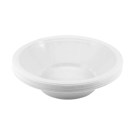 JAM Paper Disposable White Plastic Bowls 7 Diameter 20/pack