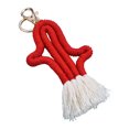thumbnail image 1 of Keychain Cactus Handmade Portable Bohemian Lightweight Keychain with Unique Style Knitted Key Ring Tassel Metal Clasp Holder Accessory Keys Wallet Cellphone Red, 1 of 9