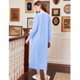thumbnail image 5 of Ekouaer Cotton Nightgowns for Women Long Sleeve Nightgown Full Length Night Gown Soft Comfy Nightdress Button Sleep Shirts, 5 of 6